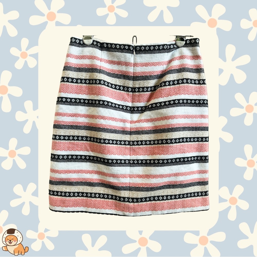 LOFT Outlet Geometric Striped Embroidered/Textured Mini Skirt, Sz 4 - Picture 5 of 8